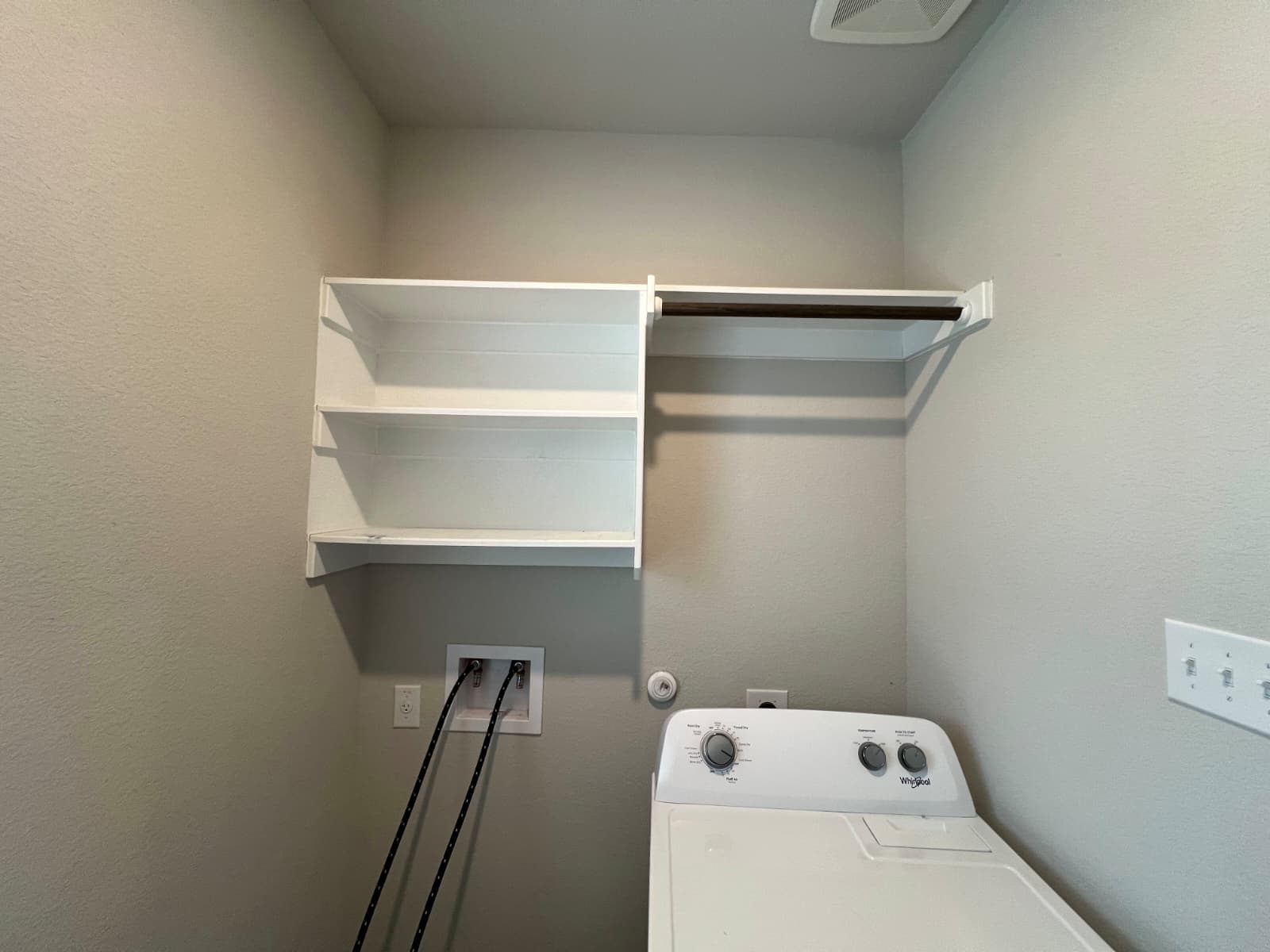 Before — old wire shelves