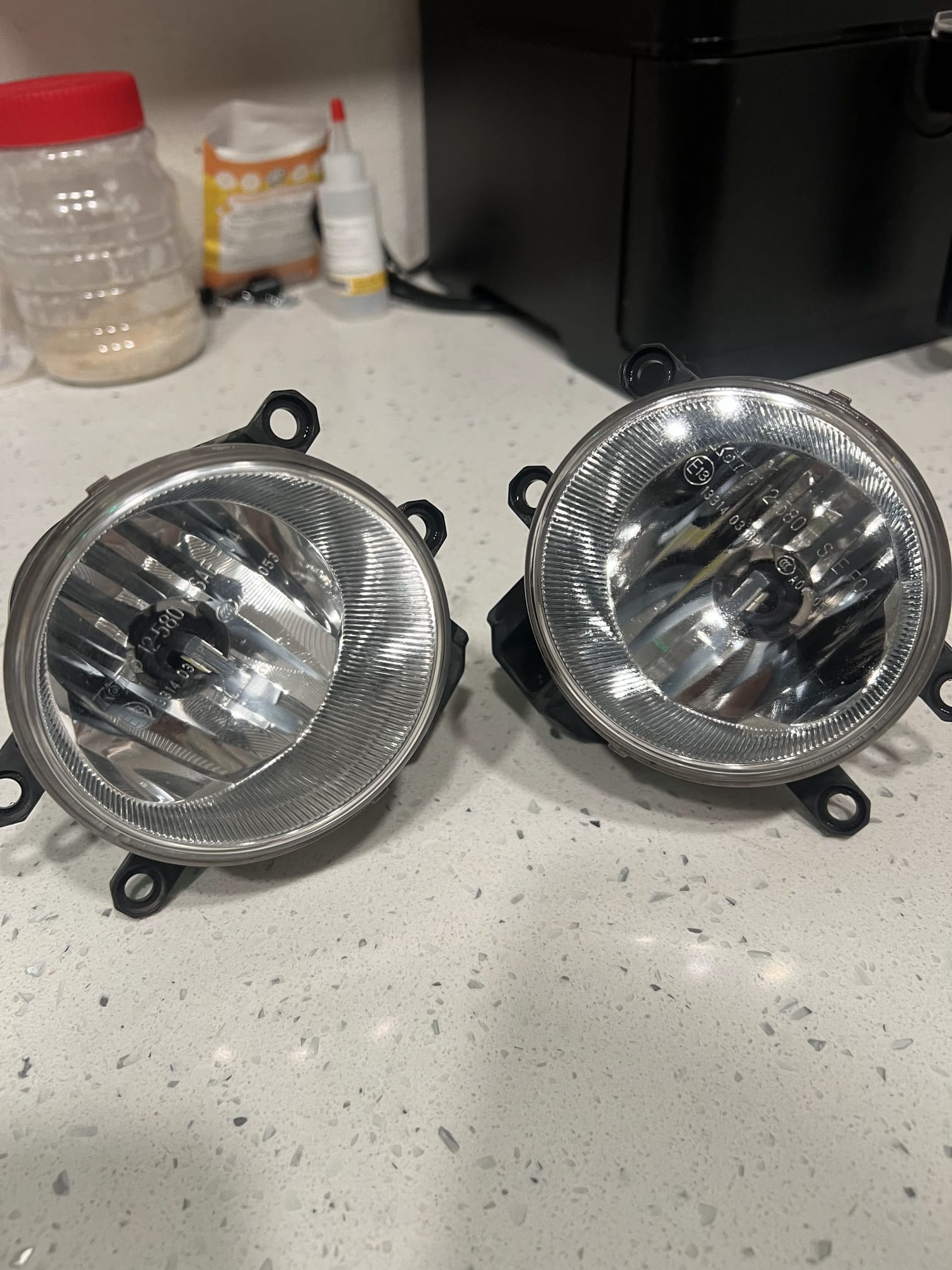 Before — oxidized, foggy lenses